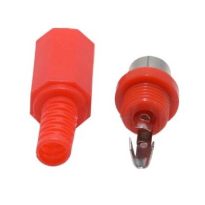 RCA Tulp connector 2-polig female rood 04
